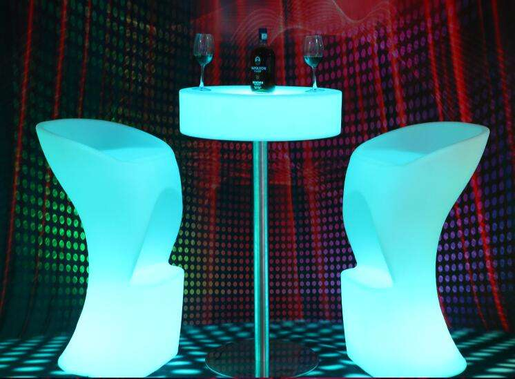 Vibrant RGB LED Outdoor Plastic Bar Stool for Events