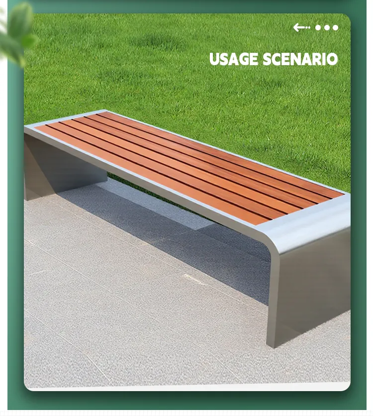 Outdoor Park Bench View 3