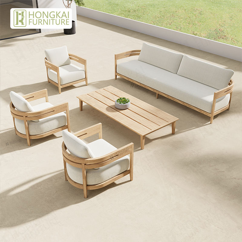 Wholesale Modern Style Teak Wood Sectional Sofa Outdoor Furniture Coffee Table for Patio Garden Furniture