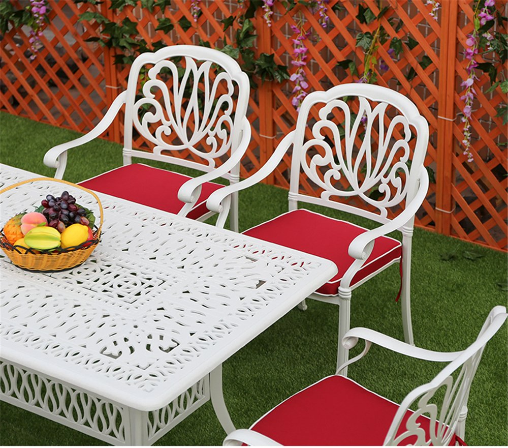 Die Cast Dining Table Garden Square Die Cast Aluminum Table Outdoor Home Furniture Modern Patio Long Table
