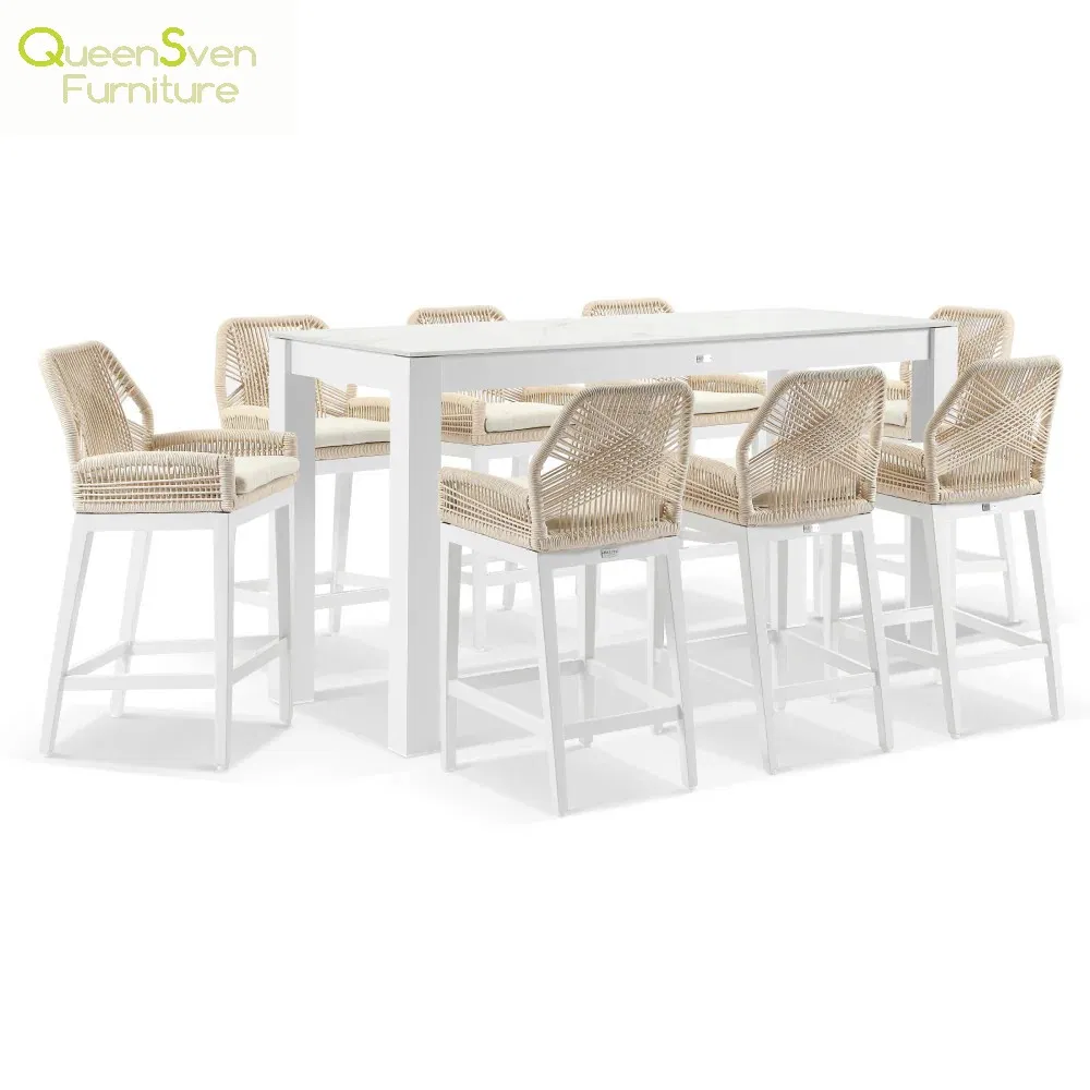 High-End Design Outdoor Rope Furniture Household Bar Chair and Table Stool