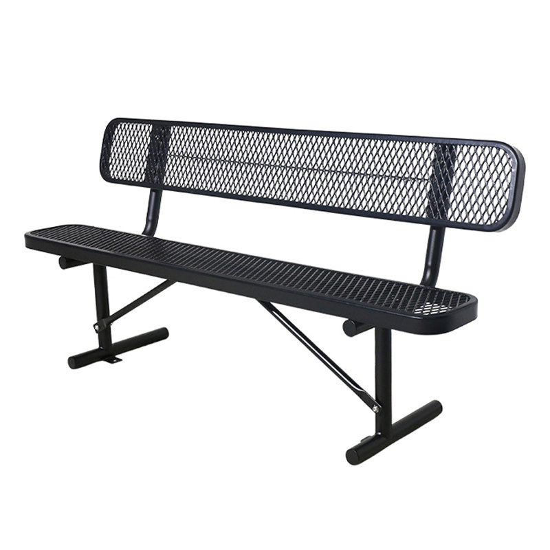 Outdoor Furniture Public Park Street Metal Outside Garden Patio Long Steel Bench