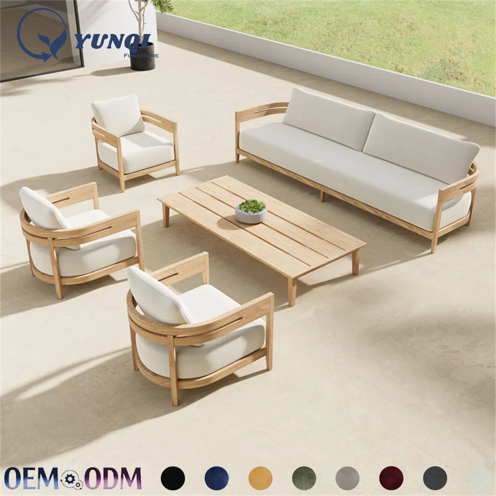 Modern Outdoor Furniture Set Metal Fire Pit Luxury Outdoor Garden Teak Outdoor Coffee Table with Dining Chair