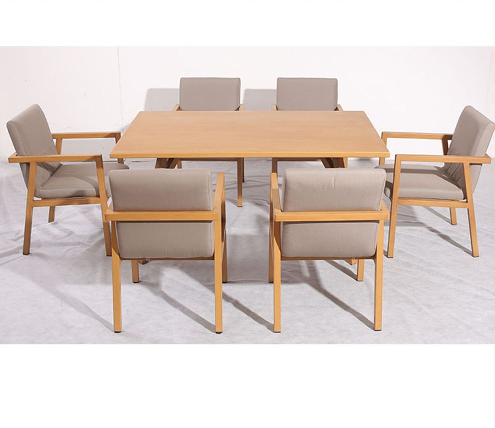 Chinese Factory Wholesale Price Design Outdoor Home Patio Garden Waterproof Furniture Teak Wood Hotel Dining Table and Chair Furniture