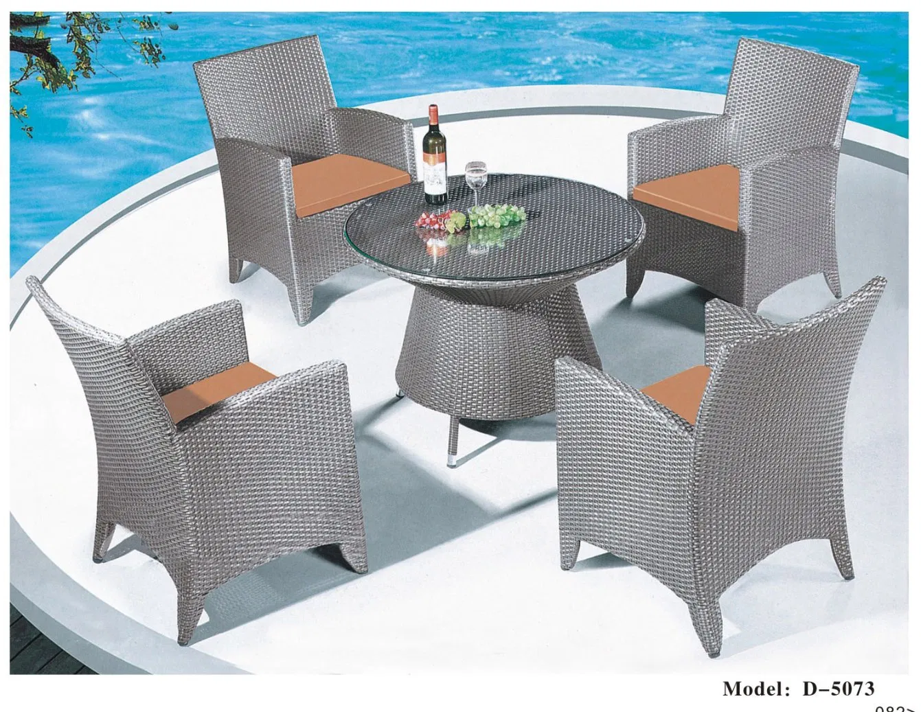 Classic Outdoor Coffee Table and Chairs Casual Hot Sale Wicker Beach Hotel