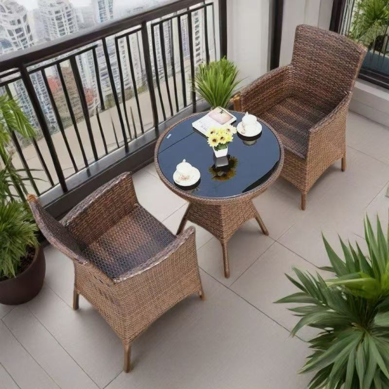 Elegant Teak Finish Classical Outdoor Furniture Sets Factory Price Dining