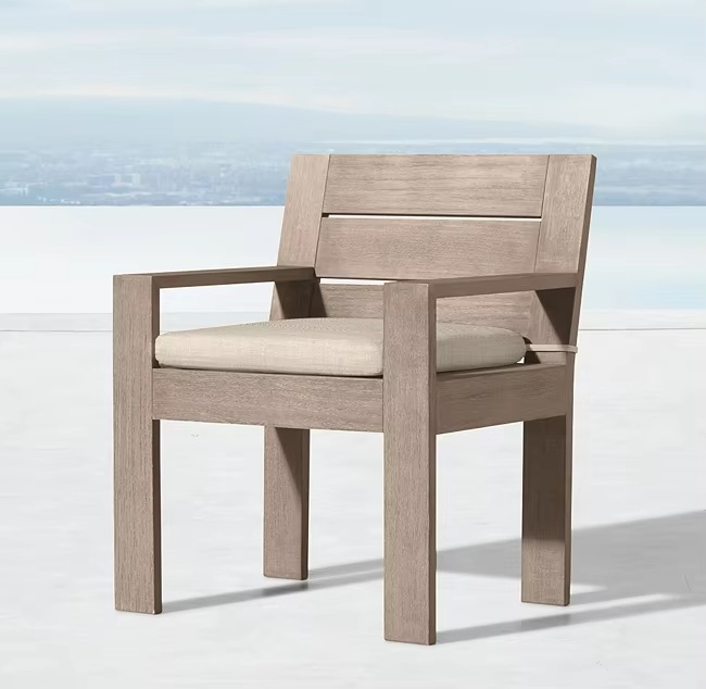 Luxury Durable Teak Premium Dining Set 8 Pieces Outdoor Patio Furniture with Extending Table Modern Style Garden Furniture Set