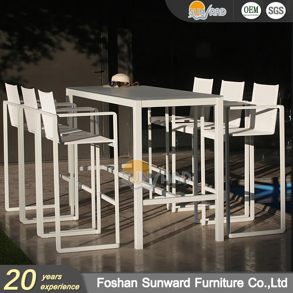 Wholesale Outdoor Garden Hotel Home Patio Modern Customized Aluminum Teak Wood Bistro Bar Set