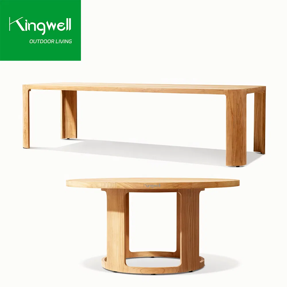Hot Sale High Quality Rh Style Furniture Teak Wood Outdoor Dining Table for Garden Patio Balcony