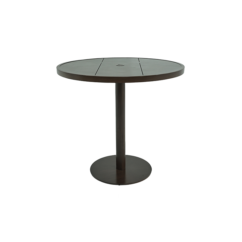 Outdoor Furniture with 2 Cafe Stools Backyard/Patio Garden Metal Aluminum Round Bar Table Set for Height Dining/Cafe/Coffee