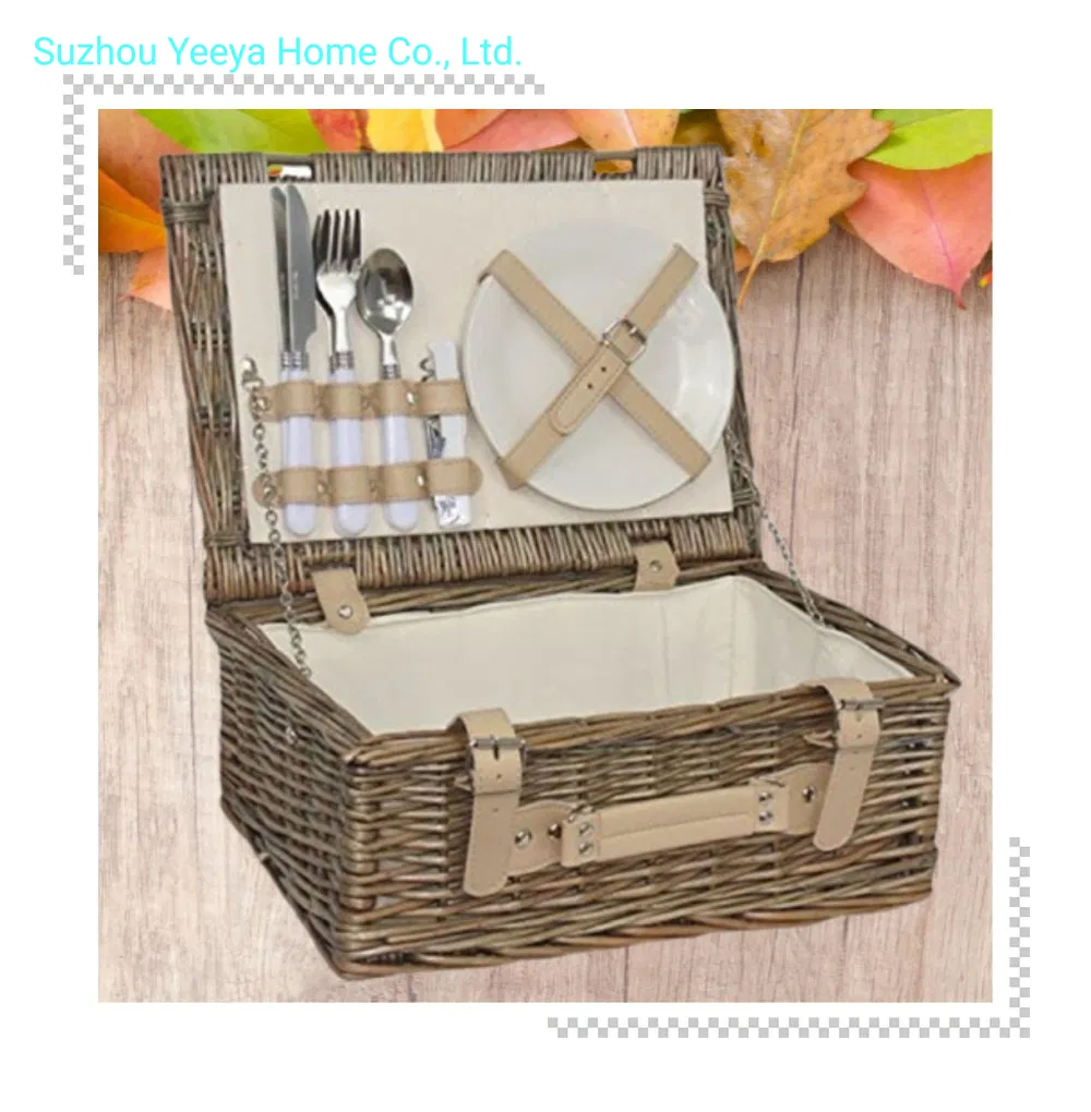 Customized Christmas Gift Picnic Baket Wicker Hamper with Washable Lining