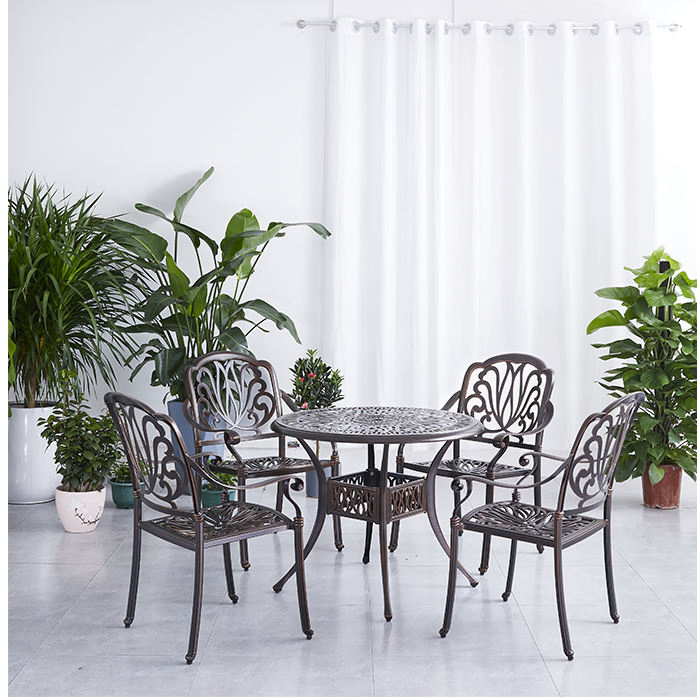 Backyard Cast Aluminum Patio Chair and Table