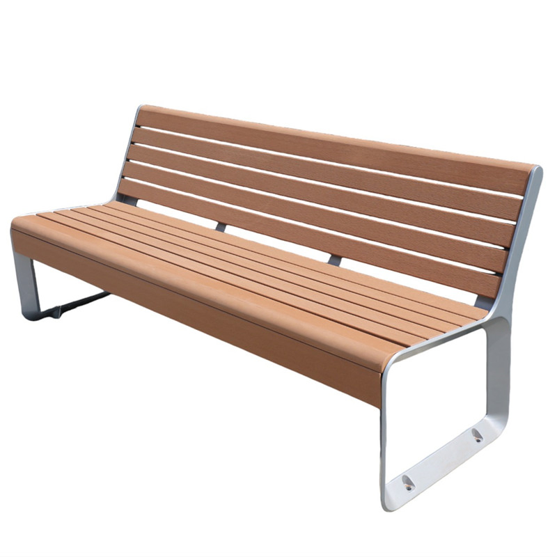 Outdoor Park Street Wood Outside Public Garden Patio Long Wooden Seating Bench