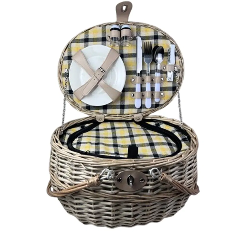 Christmas Hamper Outdoor Storage Baskets Wicker Rattan with Lid Picnic Basket