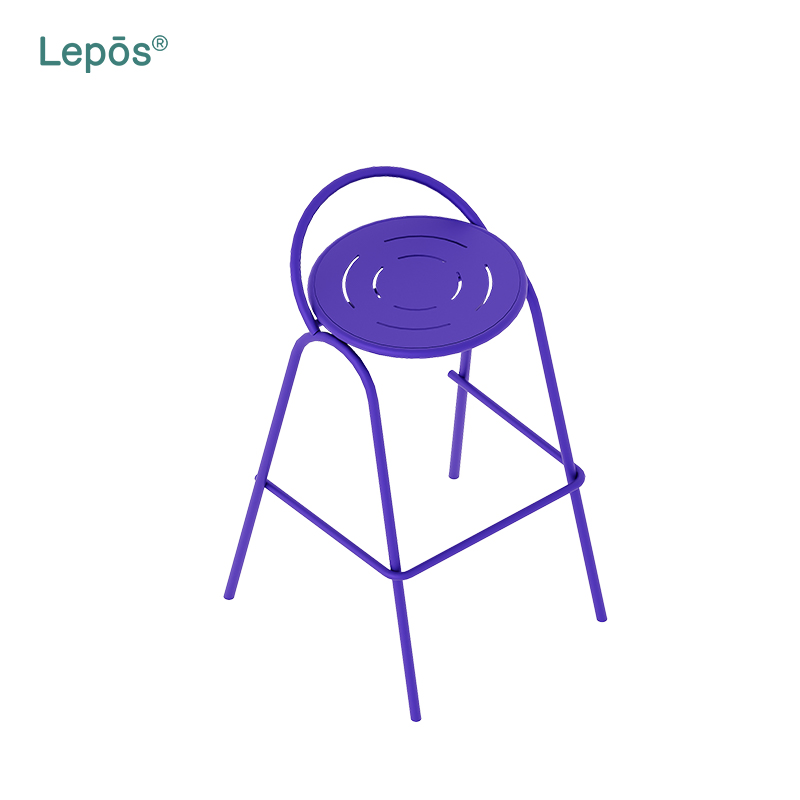 Contemporary Design Aluminum Outdoor High Patio Bar Stool Anti-Rust Frame Cafe Garden Bar Chair for Commercial Residential Use