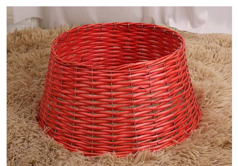 New Arrival Detachable PP Wicker Christmas Tree Collar Decorative Base Stand