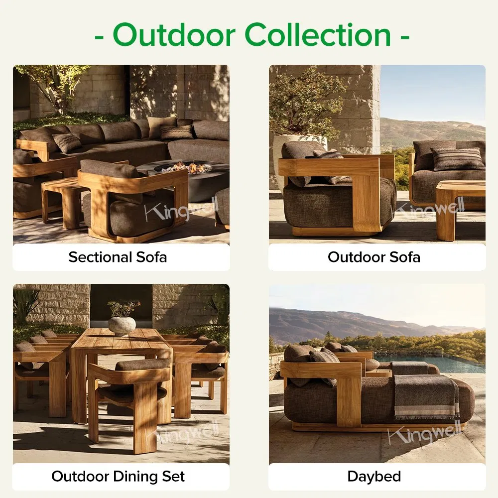 Hot Sale High Quality Rh Style Furniture Teak Wood Outdoor Dining Table for Garden Patio Balcony