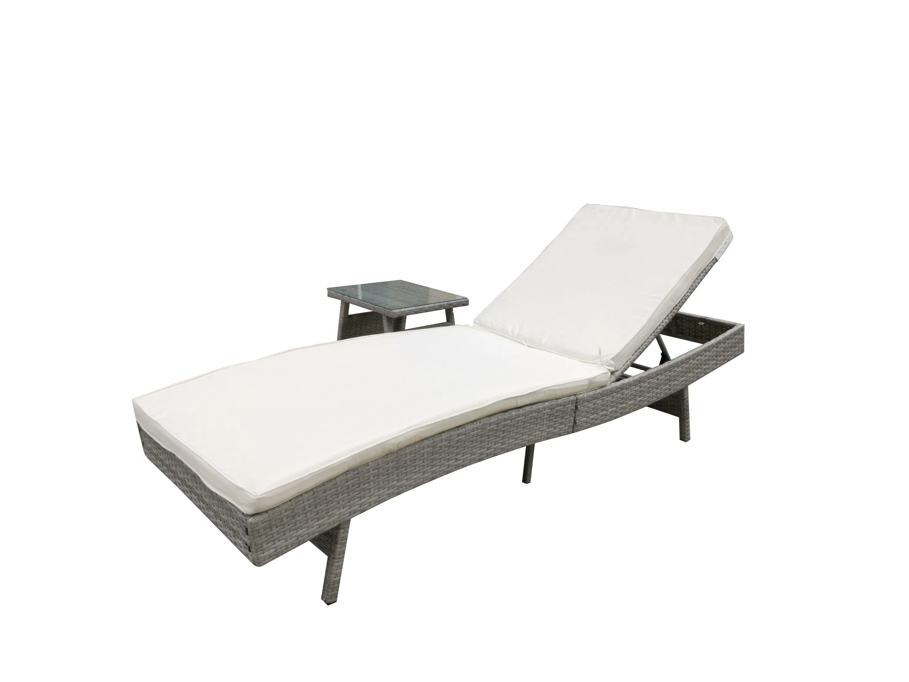 Brand New Outdoor Garden Furniture Rope Woven Chaise Lounge with Adjustable Backrest
