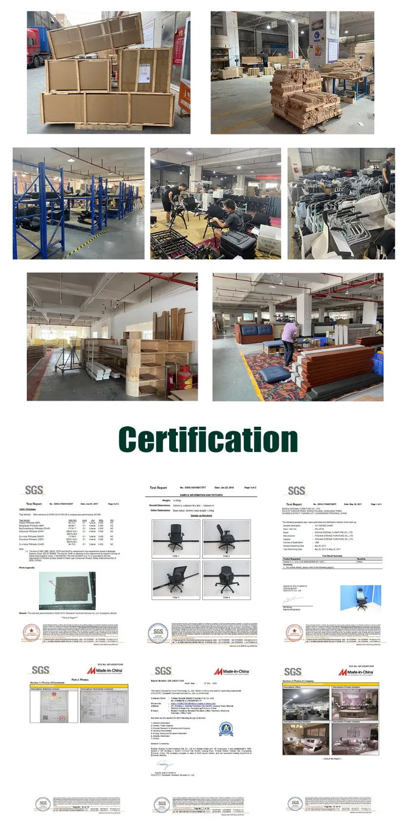 Factory and Certifications