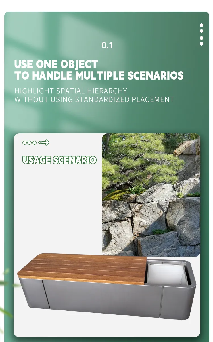 Metal Planter with Wood Bench 1