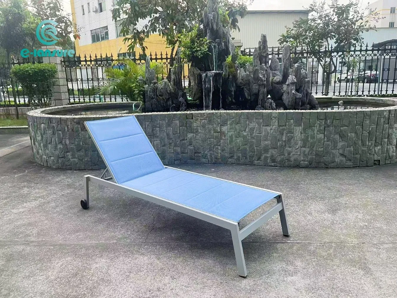 Guangdong Factory Outdoor Garden Aluminum Furniture Waterproof Fabric Sun Bed Beach Textiline Chaise Lounge Chair Poolside Wholesale Sun Lounger Price Leisure