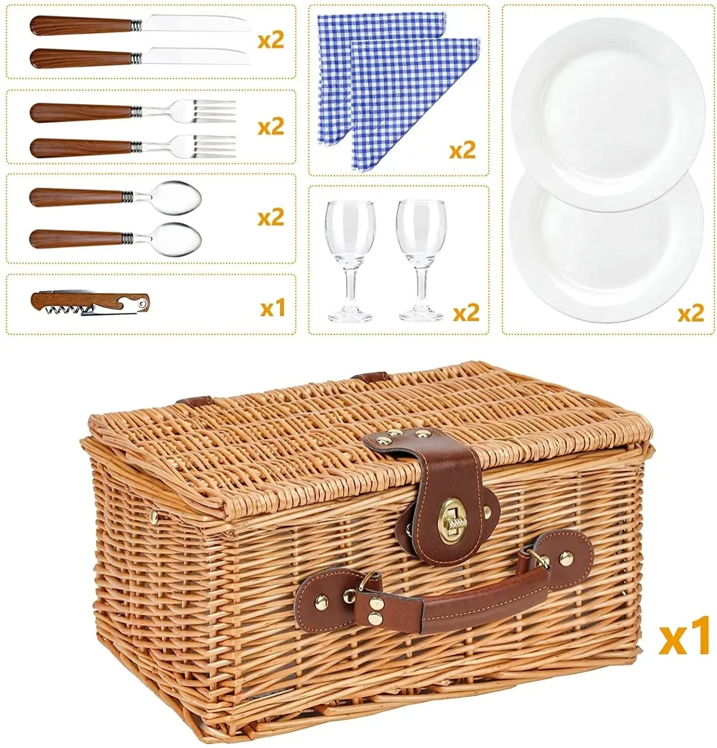 Good Quality Wholesale Insulated Picnic Basket Wicker in Stock with Fast Dispatch