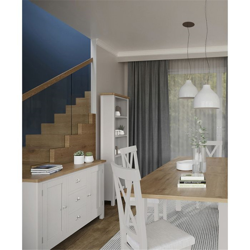 Wholesale Grey Painted Dove Solid Oak1.6m Butterfly Extending Dining Table / Apartment Furniture