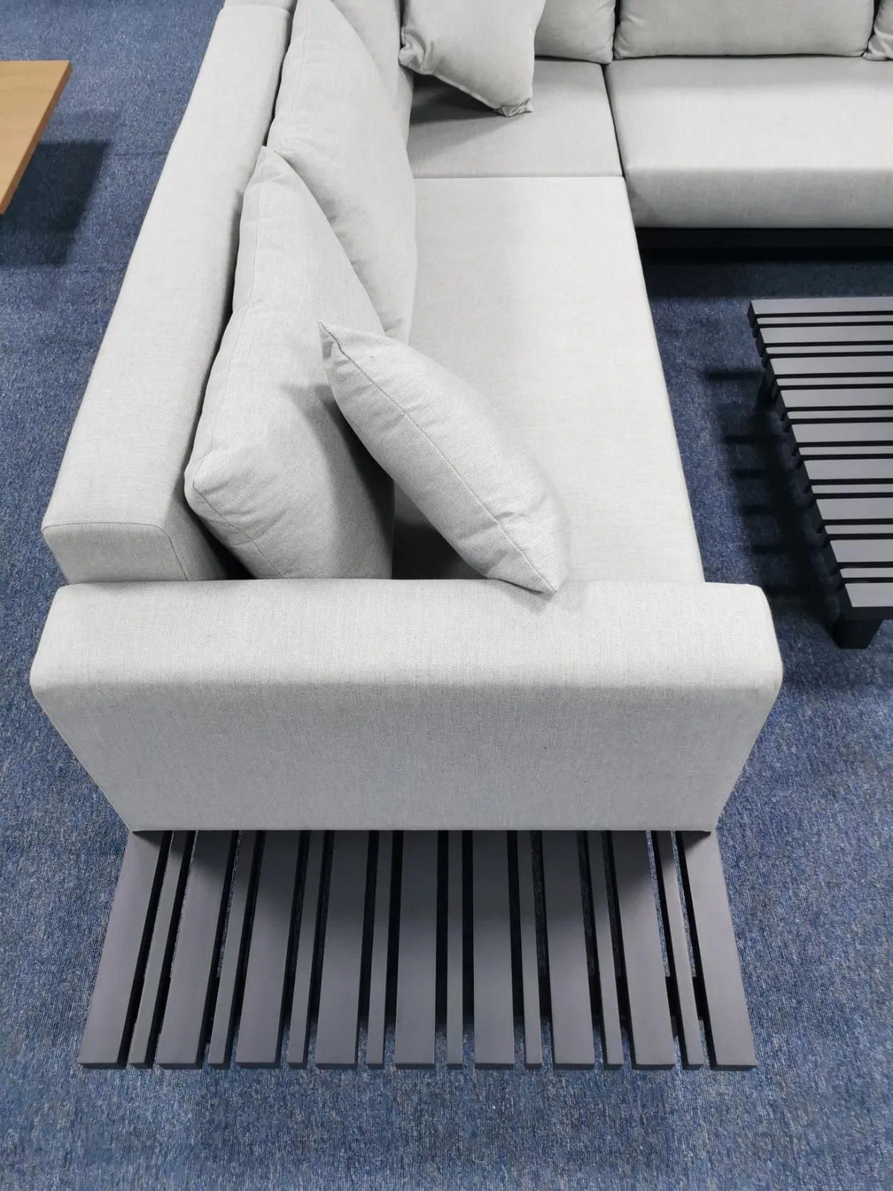 Patio Furniture Set 5 Seaters Outdoor Wicker Garden Sectional Sofa with Thick Cushions &amp; Tempered Glass Table Patio Couch Conversation Set