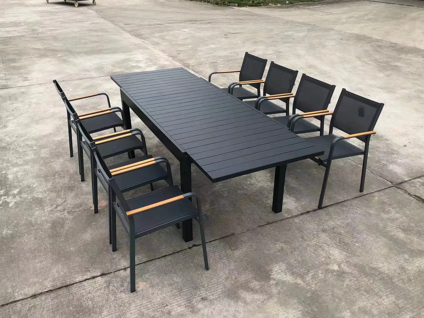China Outdoor Furniture Factory Extending Table Aluminum Patio Extension Table