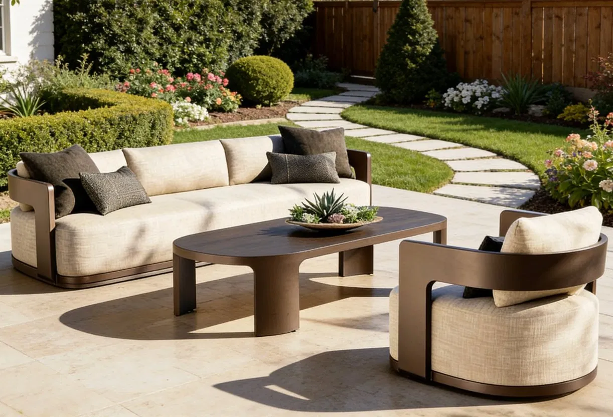 Modern Hotel Outdoor Lounge Sectional Patio Sofa Set Aluminum