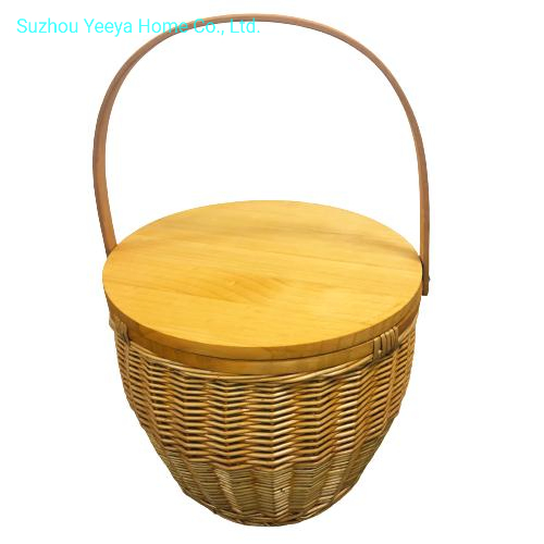 Customized Christmas Gift Picnic Baket Wicker Hamper with Washable Lining