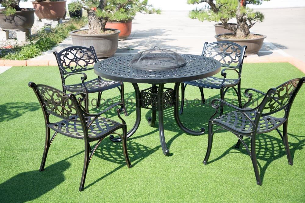 Cast Aluminum Garden BBQ Table Patio Grill Table Set BBQ Table