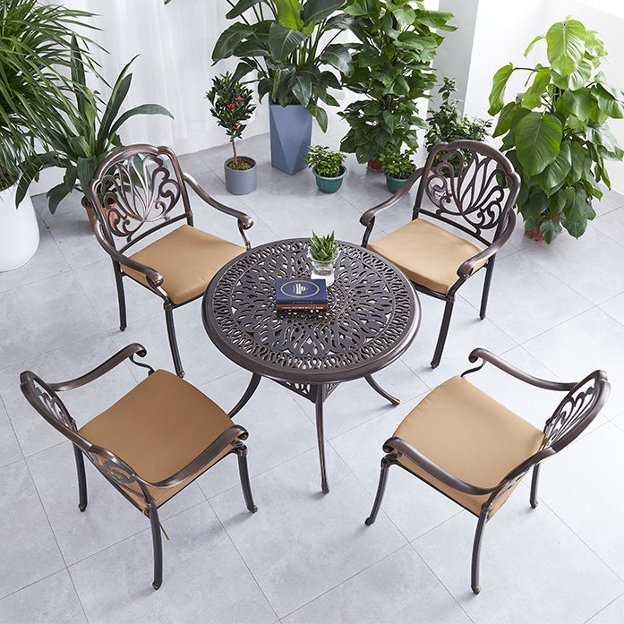Backyard Cast Aluminum Patio Chair and Table