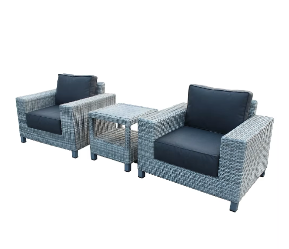 Modern Style 3 PCS Outdoor Rattan Sofa Set Garden Cane Wicker Furniture for Patio Backyard Set of 3