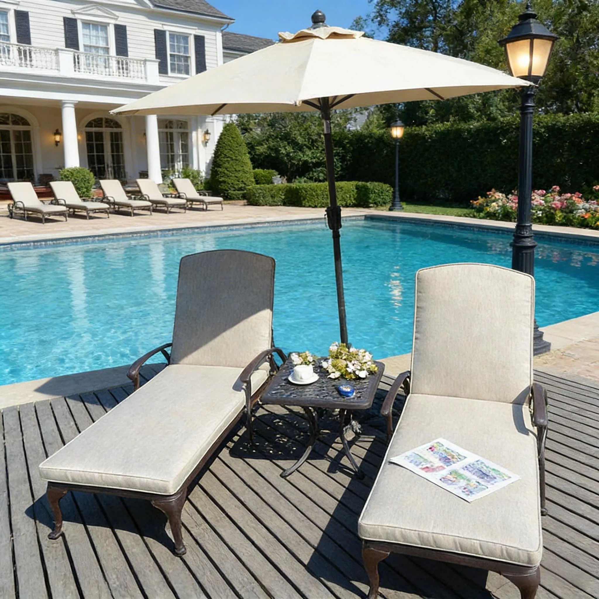 Cast Aluminum Patio Furniture Outdoor Garden Furniture Rosie Coffee Table Side Table