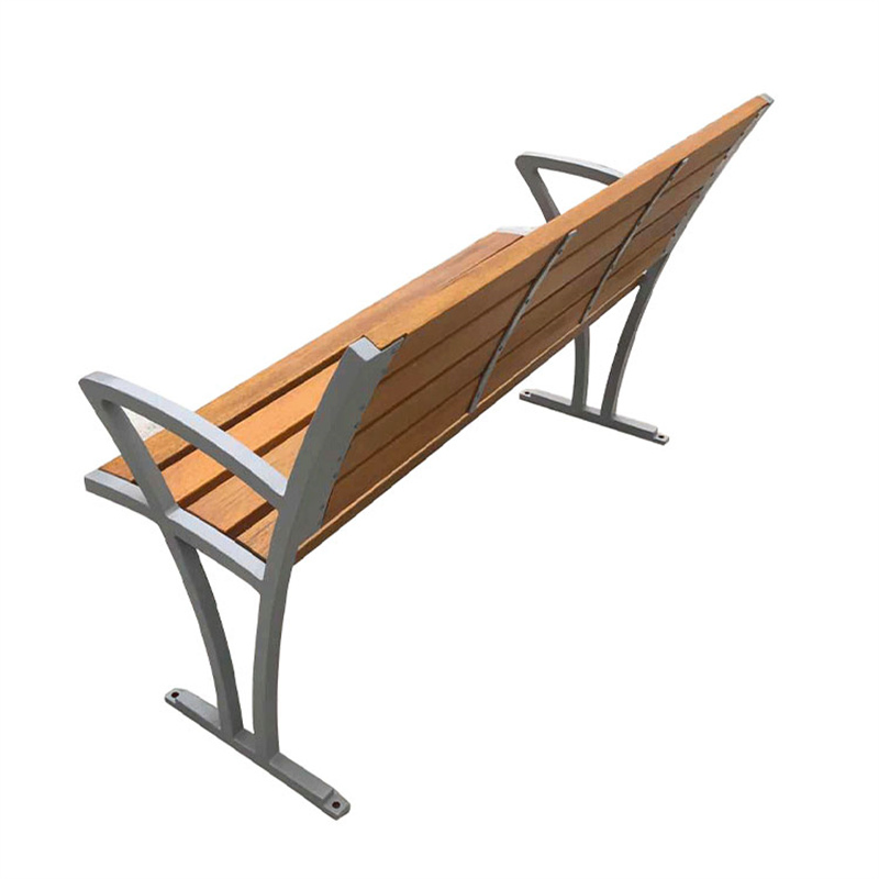 Outdoor Park Outside Public Garden Solid Oak Wood Chair Benches with Back