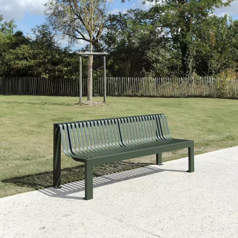 Multifunctional Garden Weatherproof Metal Patio Benches 3 Person Seat Backrest Steel Bench