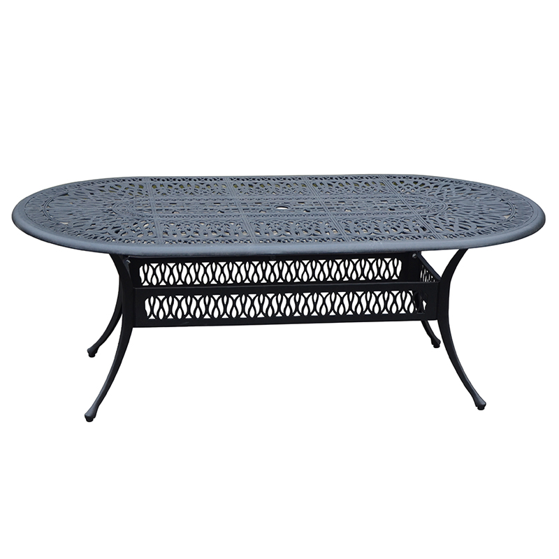 Cast Aluminum Patio Furniture Outdoor Garden Furniture 44X86"Elizabeth Oval Dining Table