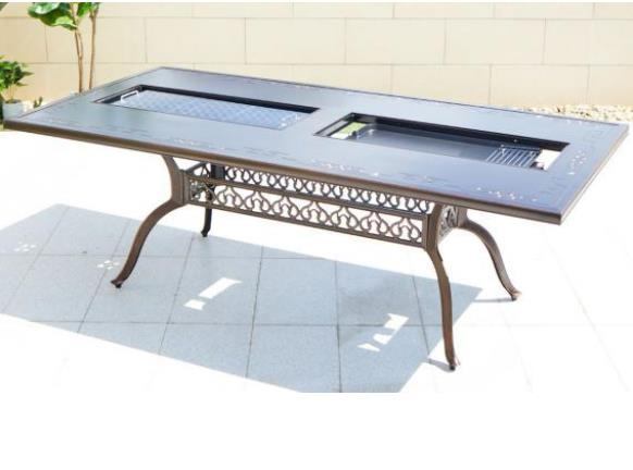 Outdoor Patio Garden Furniture Cast Aluminum Barbecue Grill Table