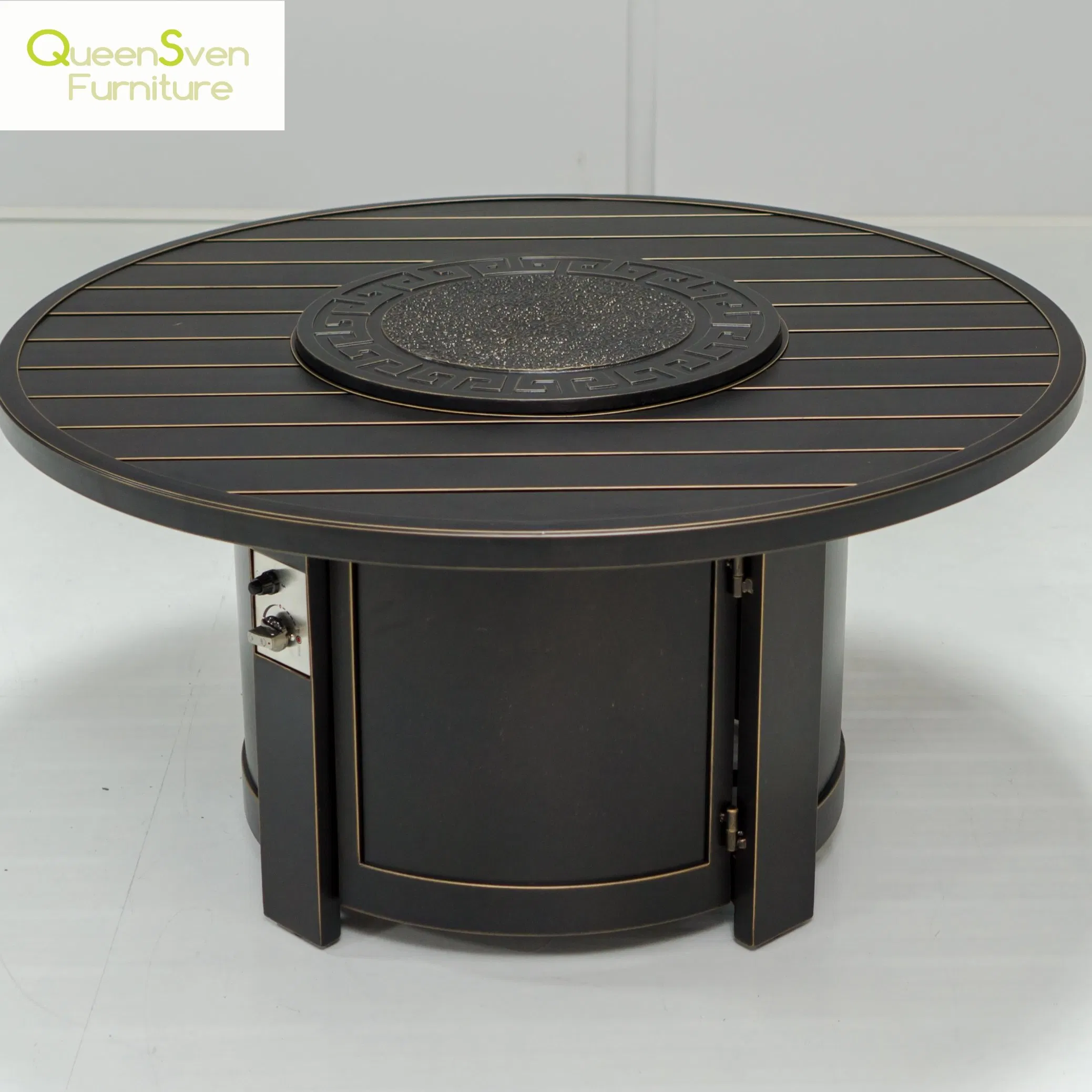 Premium Cast Aluminium Outdoor Dining Table with Fire Pit Design