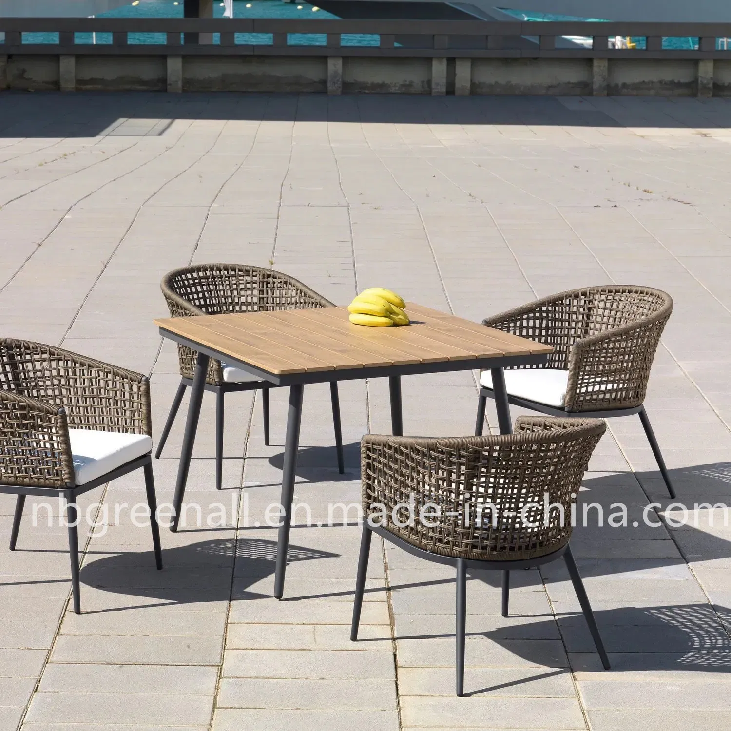 Outdoor Rattan Patio Wicker Contemporary Teak Dining Table Sets Furniture