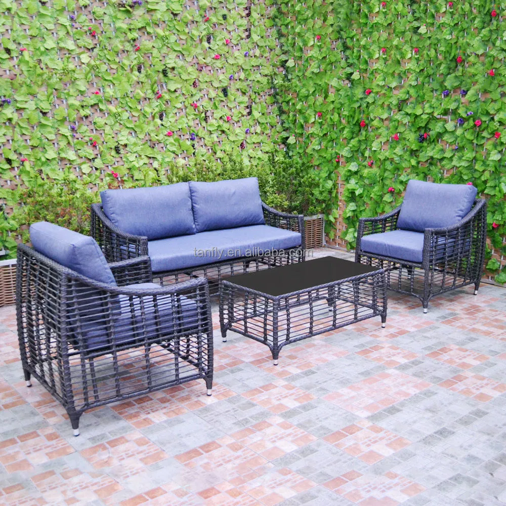 Leisure Garden Wicker Rattan Furniture Bistro Sofa Sets Patio Chair &amp; Sofa Table Outdoor