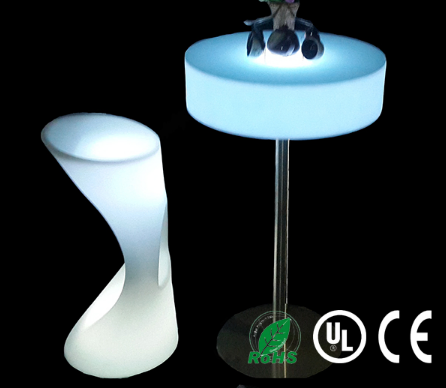 Vibrant RGB LED Outdoor Plastic Bar Stool for Events
