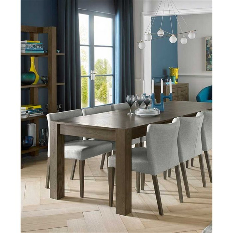 China Factory Supply High Quality Turin Dark Oak Large Wooden Extending Dining Table Classic Foldable Living Room and Restaurant Table