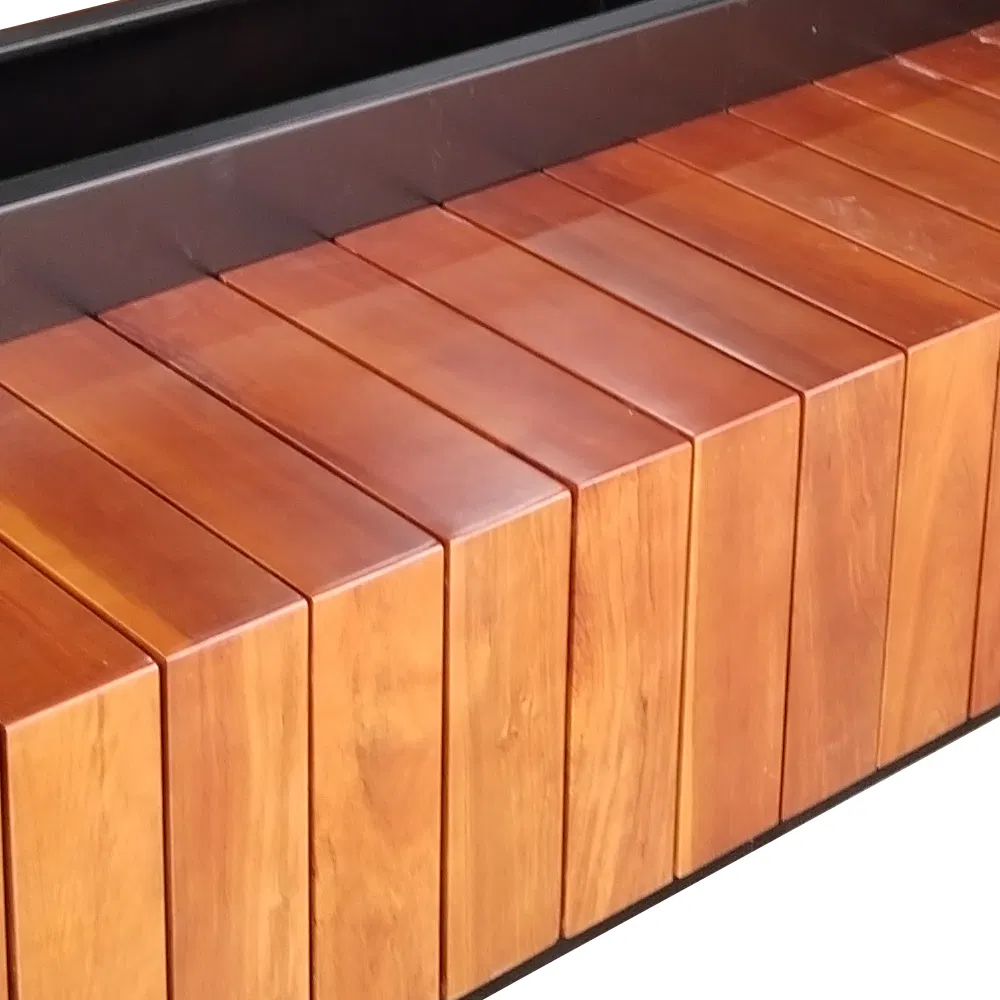 Wood Garden Flower Benches Chair Used Outdoor Wooden Bench with Planter Box for Shopping Mall Leisure Chair