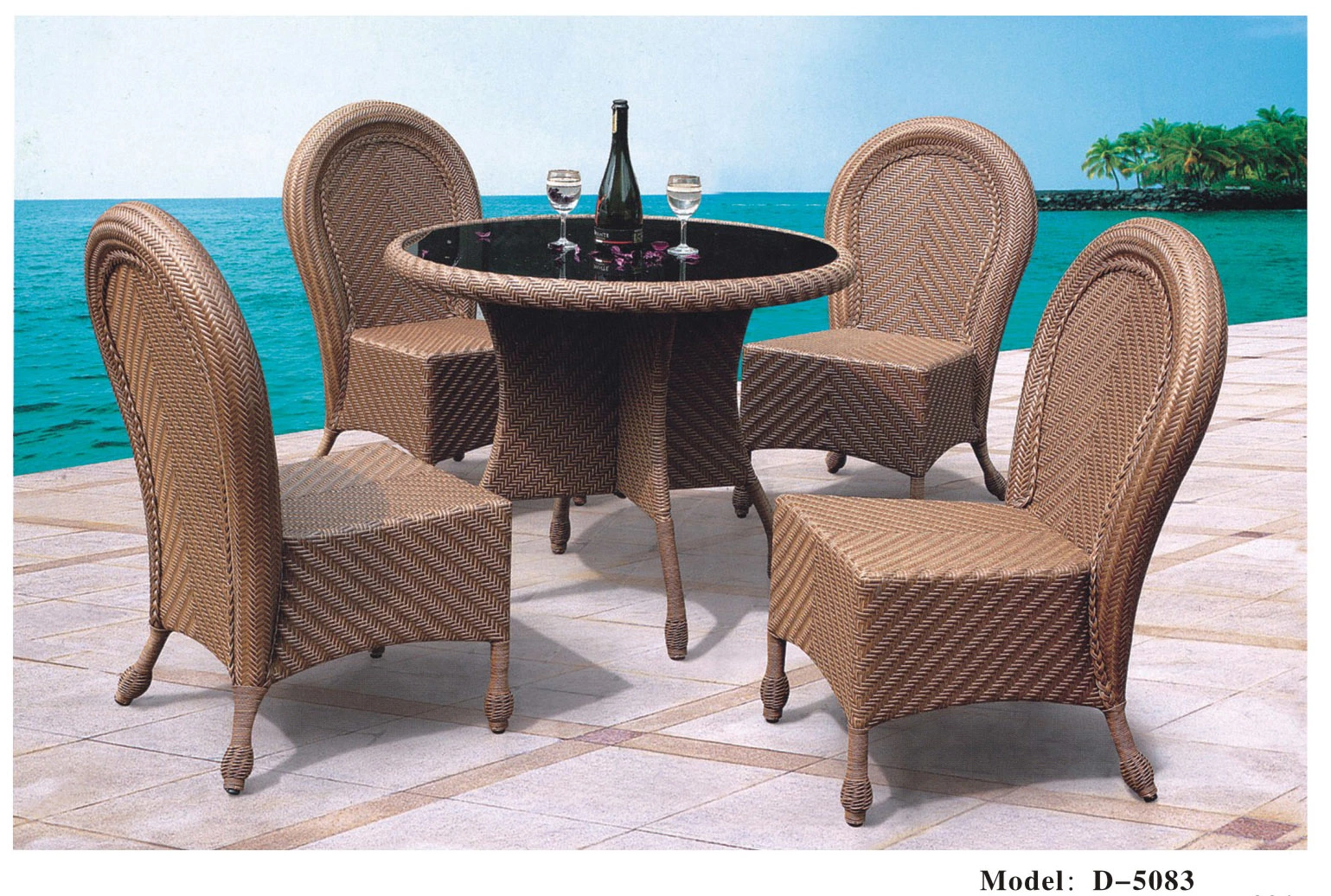 Classic Outdoor Coffee Table and Chairs Casual Hot Sale Wicker Beach Hotel