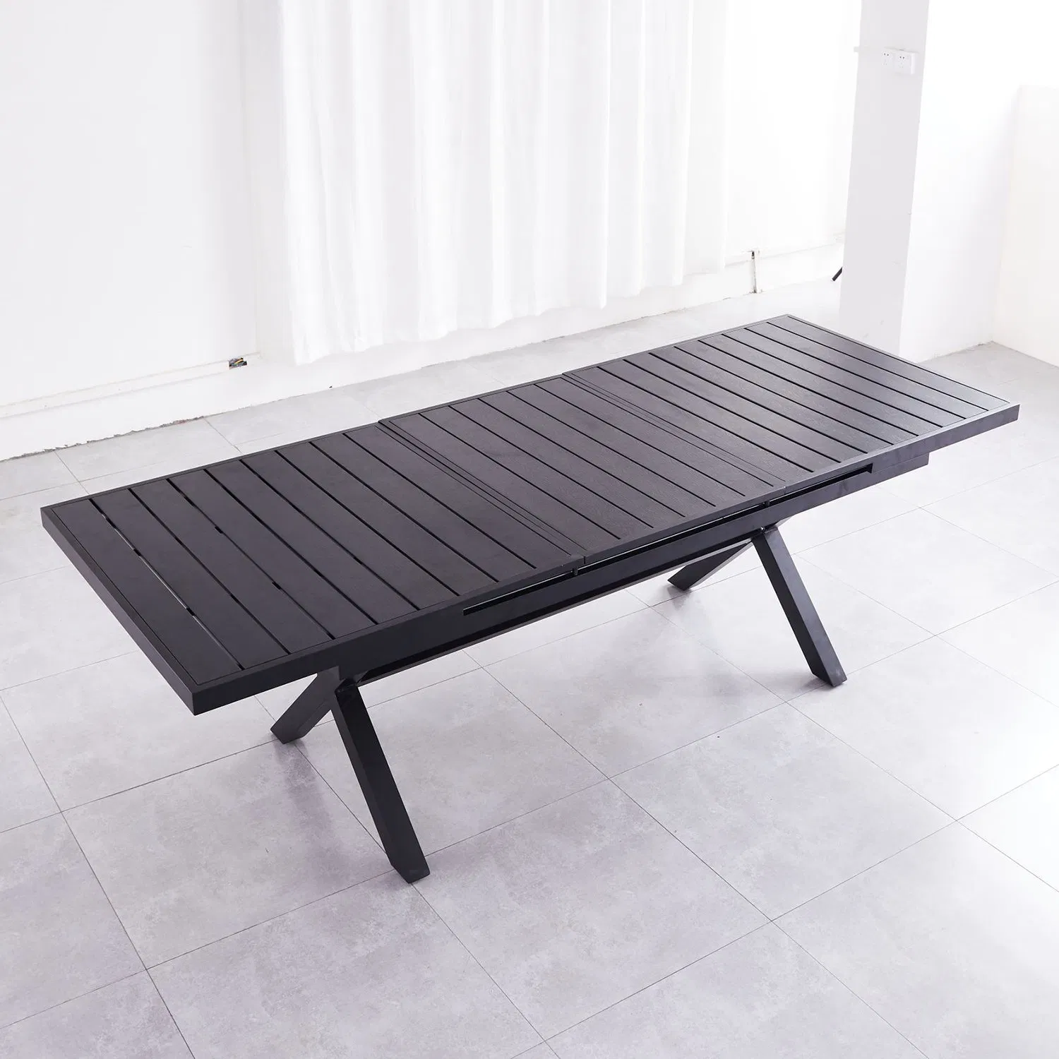 Outdoor All Aluminum Picnic Garden Patio Rectangle Expandable Table Sets