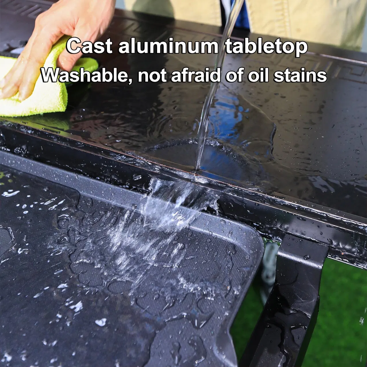 New Design Cast Aluminum Restaurant Outdoor Patio Table and Chair with BBQ Grill