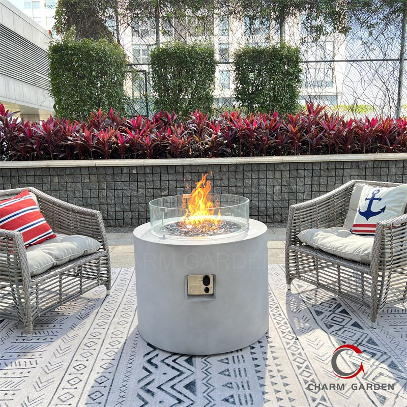 Modern Garden Furniture Dining Concrete Fire Pits Table Concrete Table