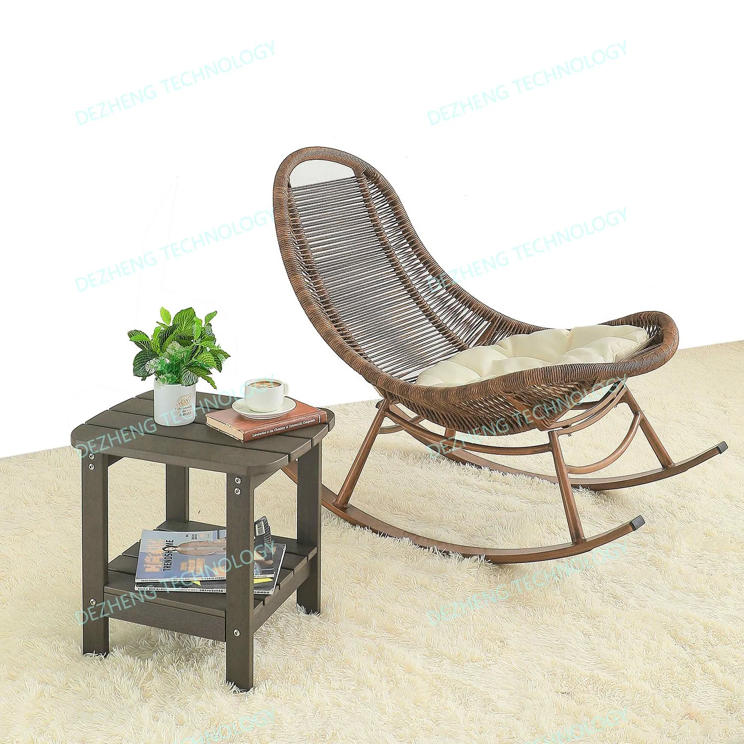 Factory Direct Outdoor Garden Aluminum Rattan Weaven Leisure Patio Chaise Lounge